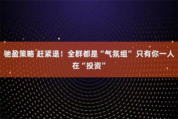 驰盈策略 赶紧退！全群都是“气氛组” 只有你一人在“投资”