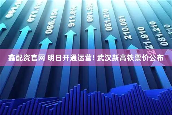 鑫配资官网 明日开通运营! 武汉新高铁票价公布
